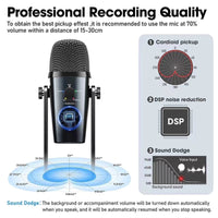 MC-PW10 - Microphone USB Pro Pour Téléphone et Ordinateur